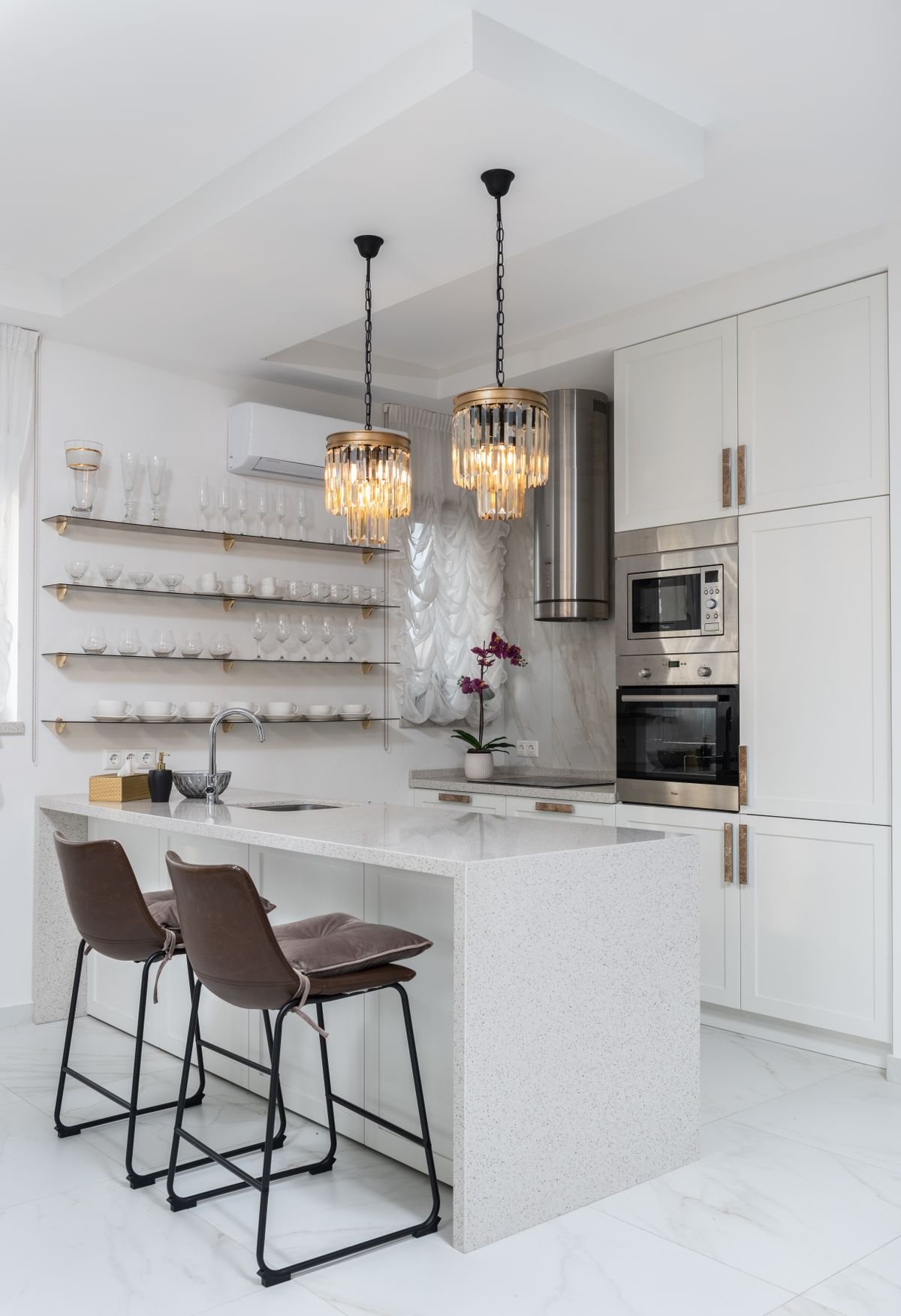 Kitchen island counter renovation Dubai