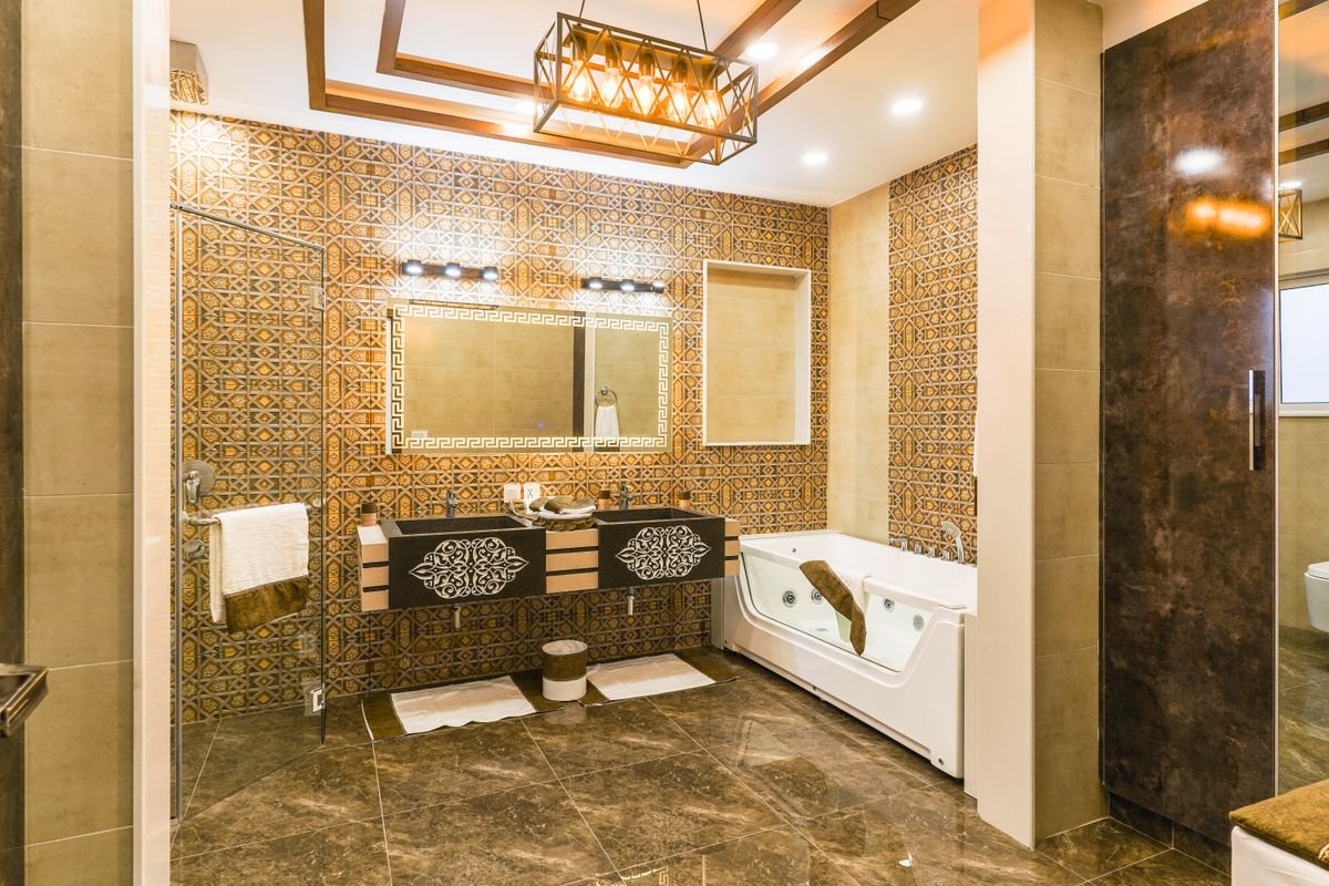 Villa bathroom renovation Dubai luxury marble