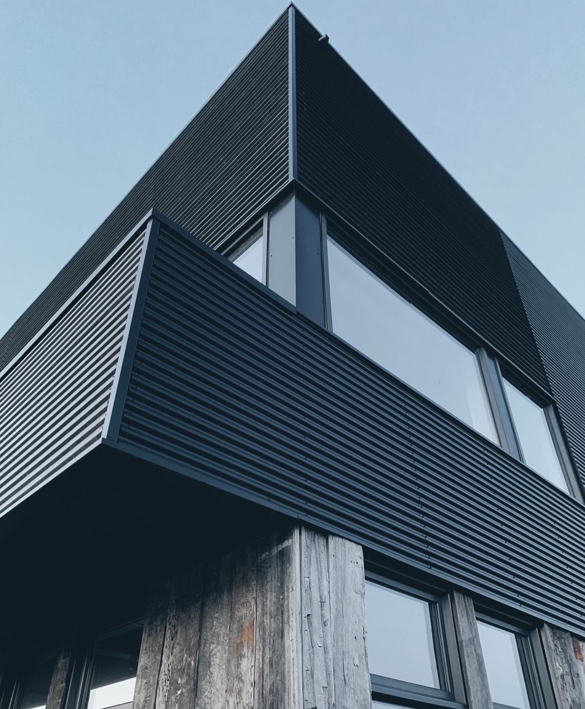 Low angle view of a modern building facade