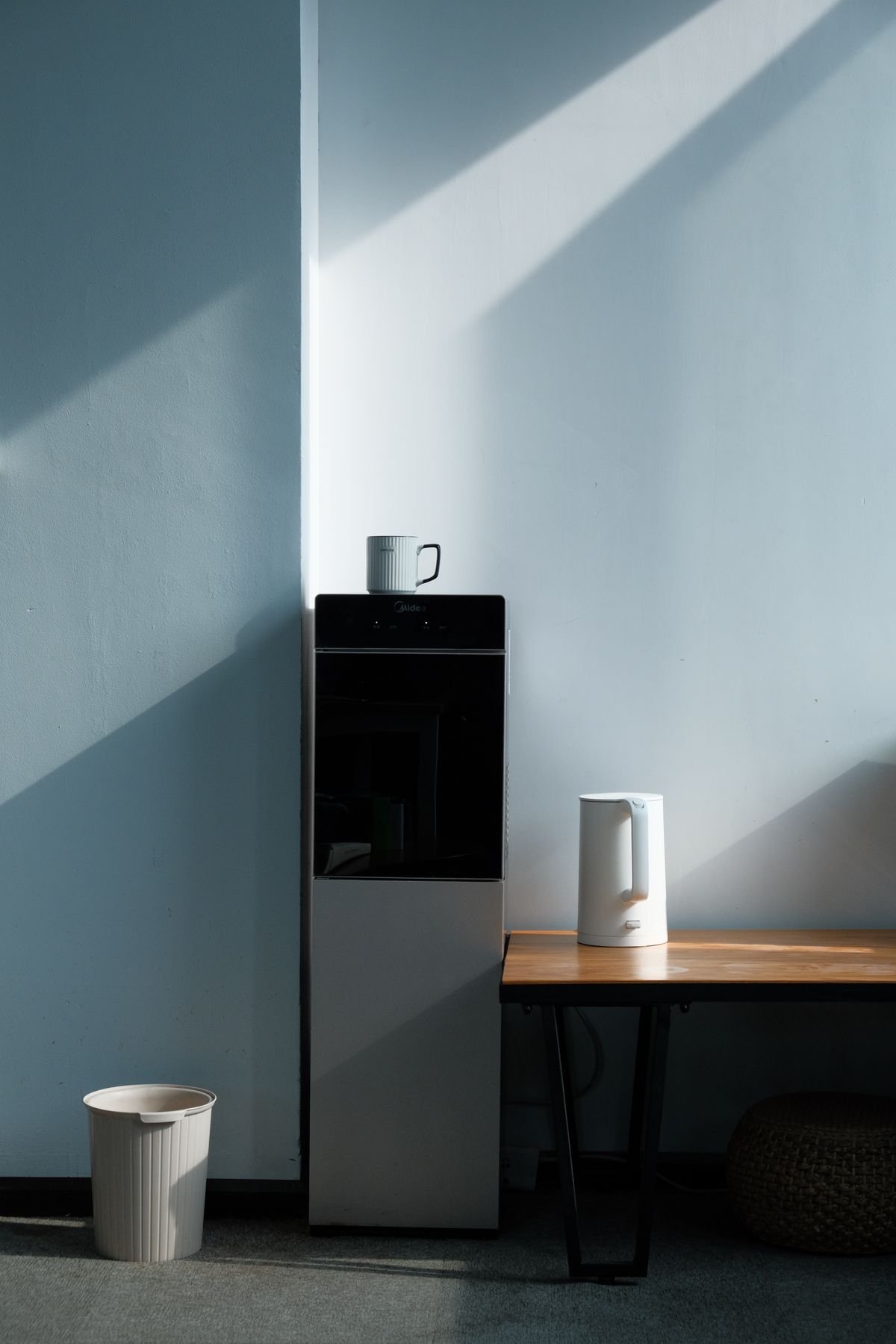 Mug on a countertop water dispenser